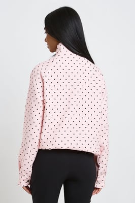 Polka Dot Funnel Neck Jacket