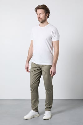 Khaki Smart Cotton Textured Slim Fit Jeans