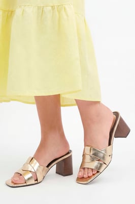 Brooklyn Faux Leather Block Heel Mules