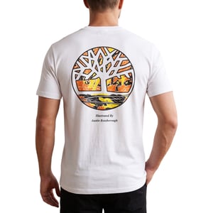 Timberland Mens T Shirts Illustrated Tree Logo Crew Neck Pullover Summer Top New