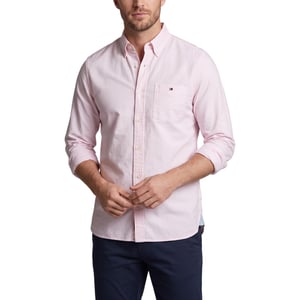 TOMMY HILFIGER Mens Shirts Regular Fit Oxford Long Sleeve Casual Cotton Formal