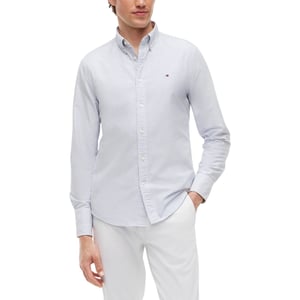 Tommy Hilfiger Mens Oxford Shirts Ithaca Stripe Regular Long Sleeve Cotton Shirt
