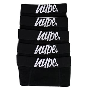 5 Pack Boys Cotton Rich Boxer Shorts Black Stretch Underwear