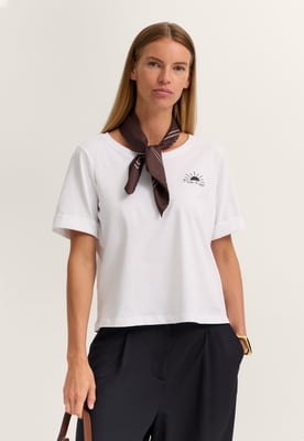 Bugatti Damen T-shirt met moderne pasvorm van katoen