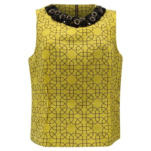 Marni Embellished Top in Yellow Wool
