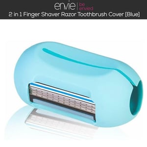 Envie 2 in 1 Finger Shaver Mini Razor Blue Travel Portable Safety Cover Compact