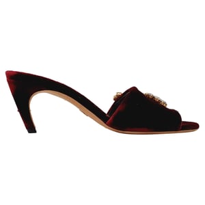 Dior Soul Swarovski Rhinestones Mules in Burgundy Velvet
