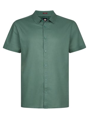 Petrol Industries - Heren Plus Size Effen overhemd met korte mouwen Baja1000 - Groen