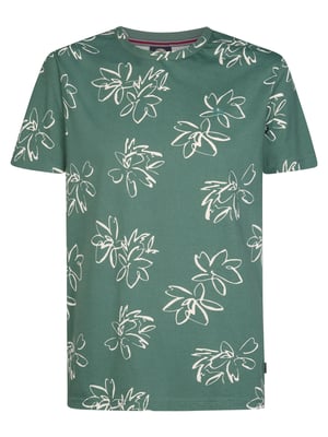 Petrol Industries - Heren T-shirt met all-over print Grafito - Groen