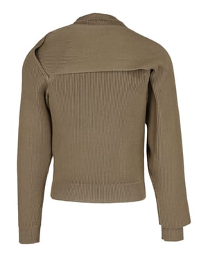 Bottega Veneta heren asymmetrische ribgebreide trui