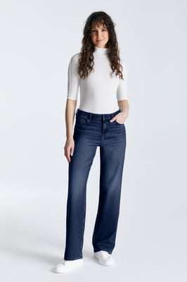 Nova jeans met middelhoge taille, normale lengte en 5 zakken, blauwzwart