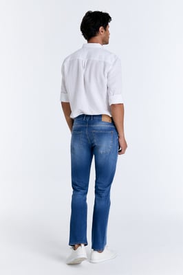 Lance jeans met middelhoge taille, normale lengte en 5 zakken, mediumblauw