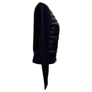 Moncler Padded Zip-Up Cardigan in Navy Blue Polyamide