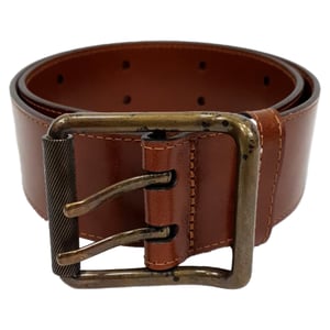Burberry Double Holed Belt in Brown Leather
