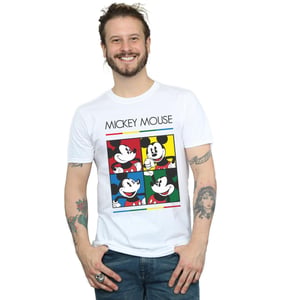 Disney Mens Mickey Mouse Square Colour T-Shirt (White)