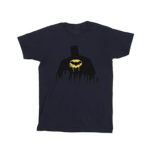 DC Comics Mens Batman Shadow Paint T-Shirt (Navy Blue)