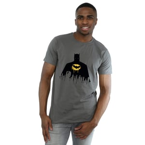 DC Comics Mens Batman Shadow Paint T-Shirt (Charcoal)