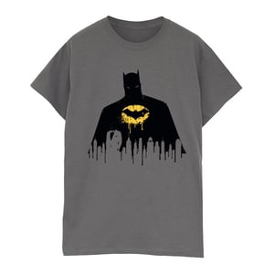 DC Comics Mens Batman Shadow Paint T-Shirt (Charcoal)