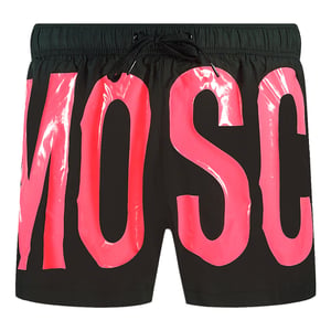 Moschino Stora Rosa Logotyp Svarta Badshorts