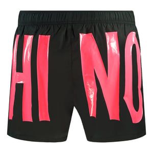 Moschino Stora Rosa Logotyp Svarta Badshorts