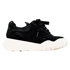 Alexander Mcqueen Court Chunky Sneakers in Black Suede