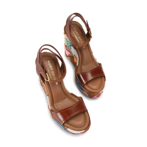 Kurt Geiger London Leather Patchwork Platform Wedge Heels