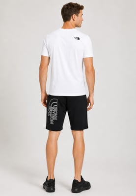 The North Face Mens SS Easy Tee and Graphic Shorts Set in White / Black