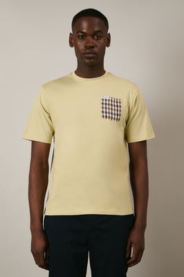Club Check Pocket T Shirt Beige