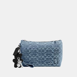 Pouch In Loved Signature Denim With Charms