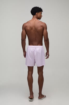 Relaxed fit Satin Boxer Style Embroidered Short
