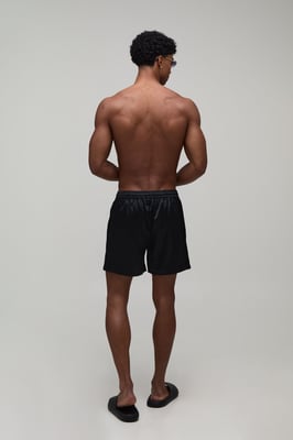 Relaxed fit Satin Boxer Style Embroidered Short
