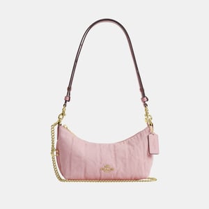 Caitlin Shoulder Bag In Regenerative Cotton With Quilting And Charm