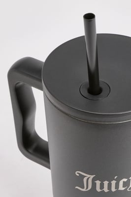 Juicy Couture Branded Straw Cup With Handle Black