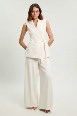 Compact Stretch Tailored Tie Front Waistcoat