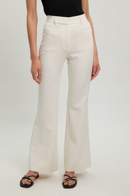 Petite Compact Stretch Pocket Straight Leg Trousers