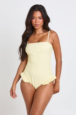 Square Neck Ruffle Detail Swimsuit