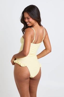 Square Neck Ruffle Detail Swimsuit