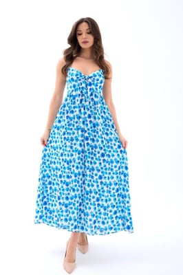 Gemustere Midi-jurk met Strikdetail