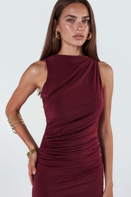 Gekruiste Detail Bodycon Maxi Jurk