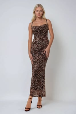 Geprinte Bodycon Maxi Jurk