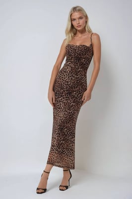 Geprinte Bodycon Maxi Jurk