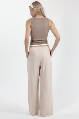Dames Wijd-Pantalon van Geweven Stof