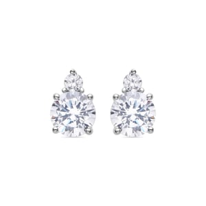 Luxenter Oorbellen van 925 sterling zilver en glanzende zirkonia met rhodiumafwerking - Akma