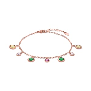 Luxenter armband in metaallegering en multicolor zirkonia, afgewerkt in 18 karaat roségoud - Huis