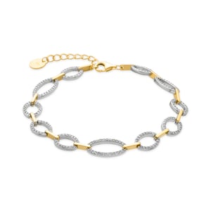 Luxenter Armband van 925 sterling zilver en glanzende zirkonia met 18-karaats goud afwerking - Phinthe