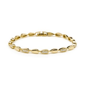 Luxenter Armband met schitterende zirkonia, afgewerkt in 18k geelgoud - Tanal
