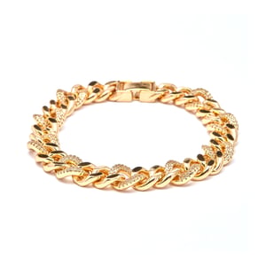 Luxenter Armband van metaallegering en schitterende zirkonia met 18-karaats geelgouden afwerking - Imfure