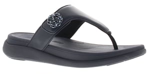 FitFlop Womens Flip Flops Mode Go Beadie Button Toe Post Slip On mindight navy