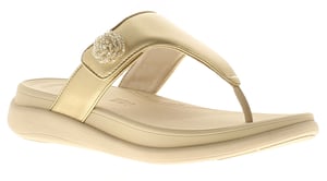 FitFlop Womens Flip Flops Mode Go Beadie Button Toe Post Slip On platino