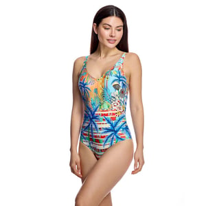 Women's Swimsuit with V-Neck and Open Back W260676